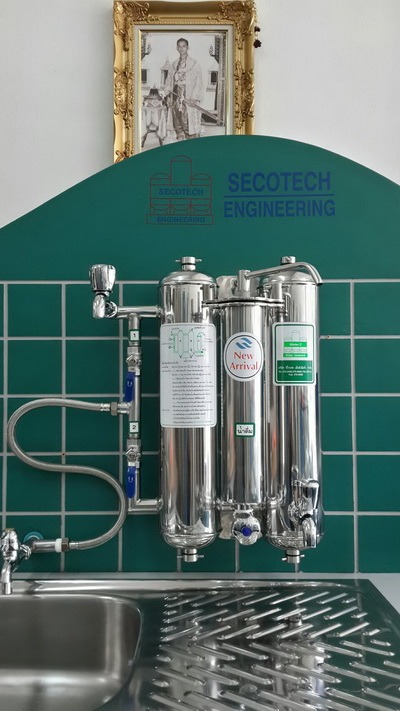 เครื่องกรองน้ำสแตนเลสชนิด 3 ท่อมีกรองเชื้อโรค SECOTECH